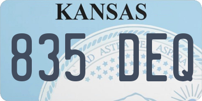 KS license plate 835DEQ