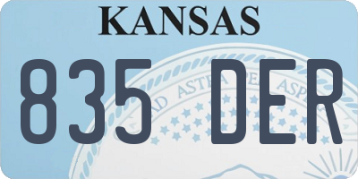 KS license plate 835DER