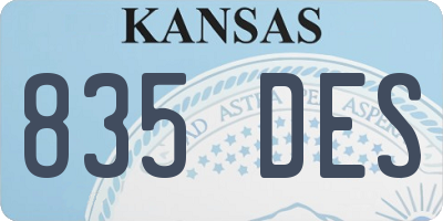KS license plate 835DES