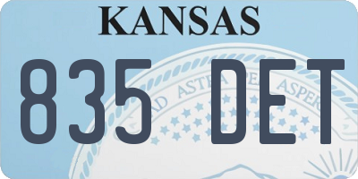 KS license plate 835DET