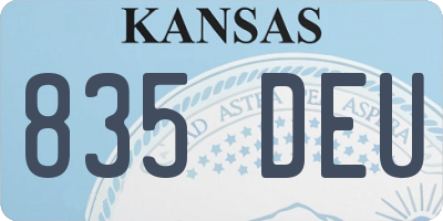 KS license plate 835DEU