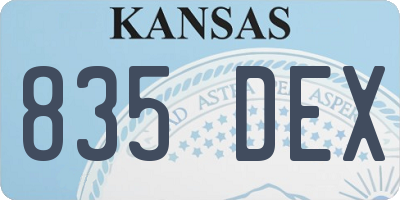 KS license plate 835DEX