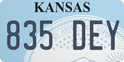 KS license plate 835DEY