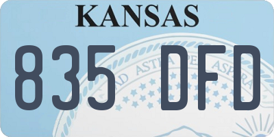 KS license plate 835DFD