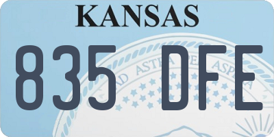 KS license plate 835DFE