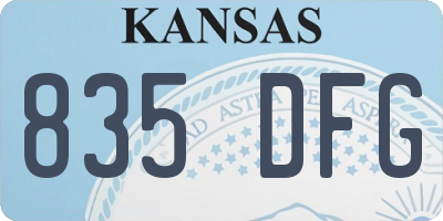 KS license plate 835DFG