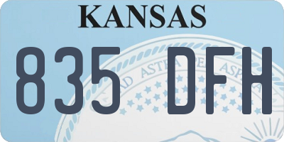 KS license plate 835DFH