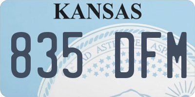 KS license plate 835DFM