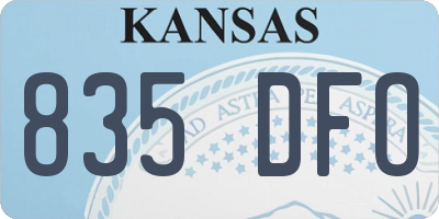 KS license plate 835DFO