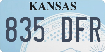 KS license plate 835DFR