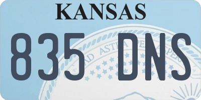 KS license plate 835DNS