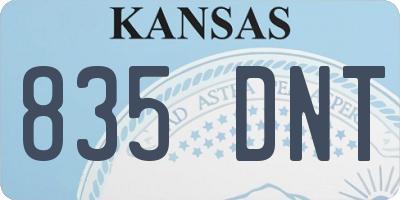KS license plate 835DNT