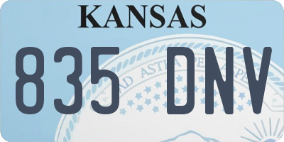 KS license plate 835DNV