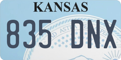 KS license plate 835DNX