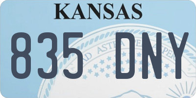 KS license plate 835DNY