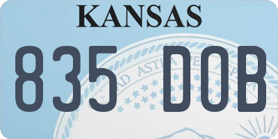 KS license plate 835DOB