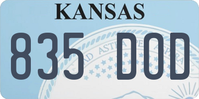 KS license plate 835DOD