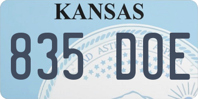 KS license plate 835DOE