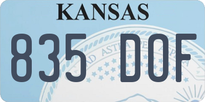 KS license plate 835DOF