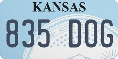 KS license plate 835DOG