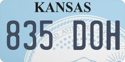 KS license plate 835DOH