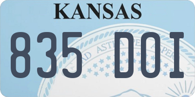 KS license plate 835DOI