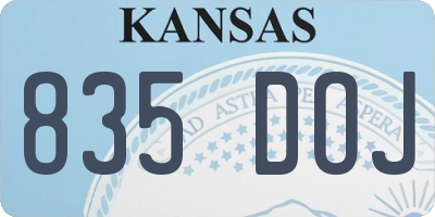 KS license plate 835DOJ