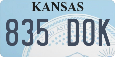 KS license plate 835DOK