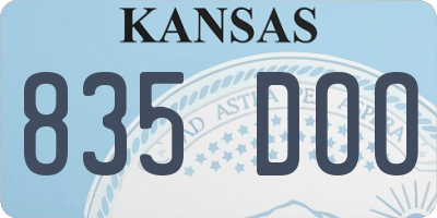 KS license plate 835DOO