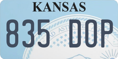 KS license plate 835DOP