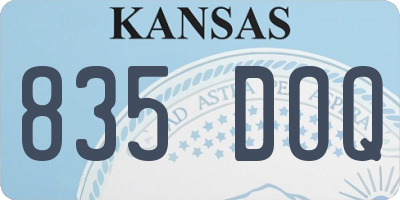 KS license plate 835DOQ