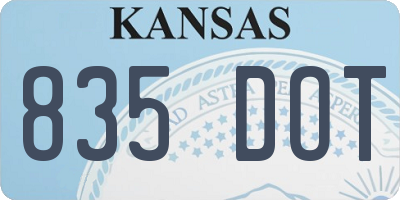 KS license plate 835DOT