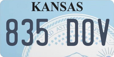 KS license plate 835DOV