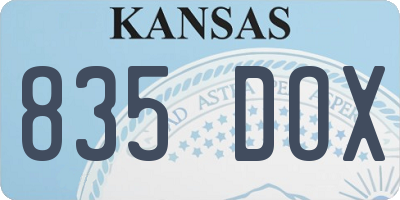 KS license plate 835DOX