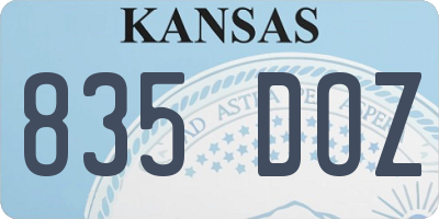 KS license plate 835DOZ