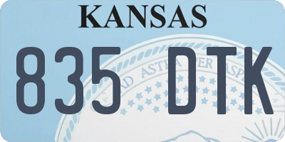 KS license plate 835DTK