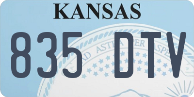 KS license plate 835DTV