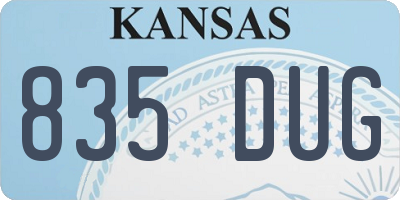 KS license plate 835DUG
