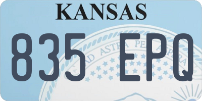 KS license plate 835EPQ