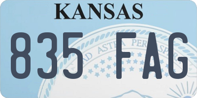 KS license plate 835FAG