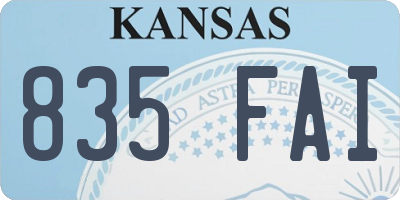 KS license plate 835FAI
