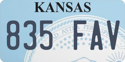 KS license plate 835FAV