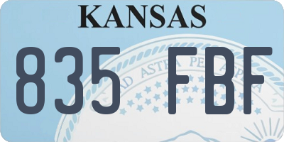 KS license plate 835FBF