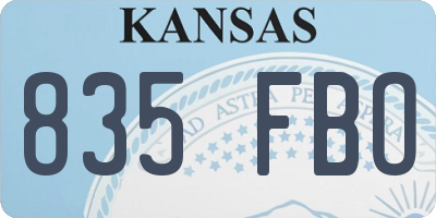 KS license plate 835FBO