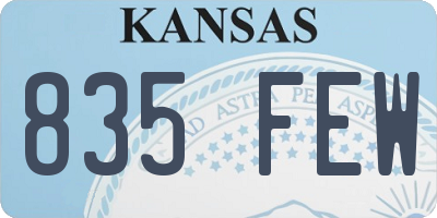 KS license plate 835FEW