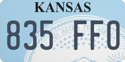 KS license plate 835FFO