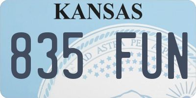 KS license plate 835FUN