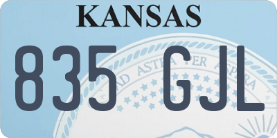 KS license plate 835GJL