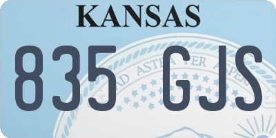 KS license plate 835GJS