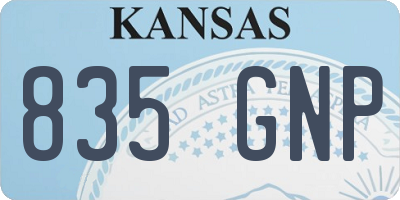 KS license plate 835GNP